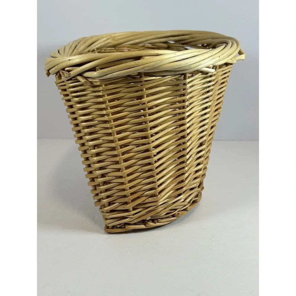Retro Bike Basket Wicker Woven Front Basket Handlebar Storage Basket No‎ Straps